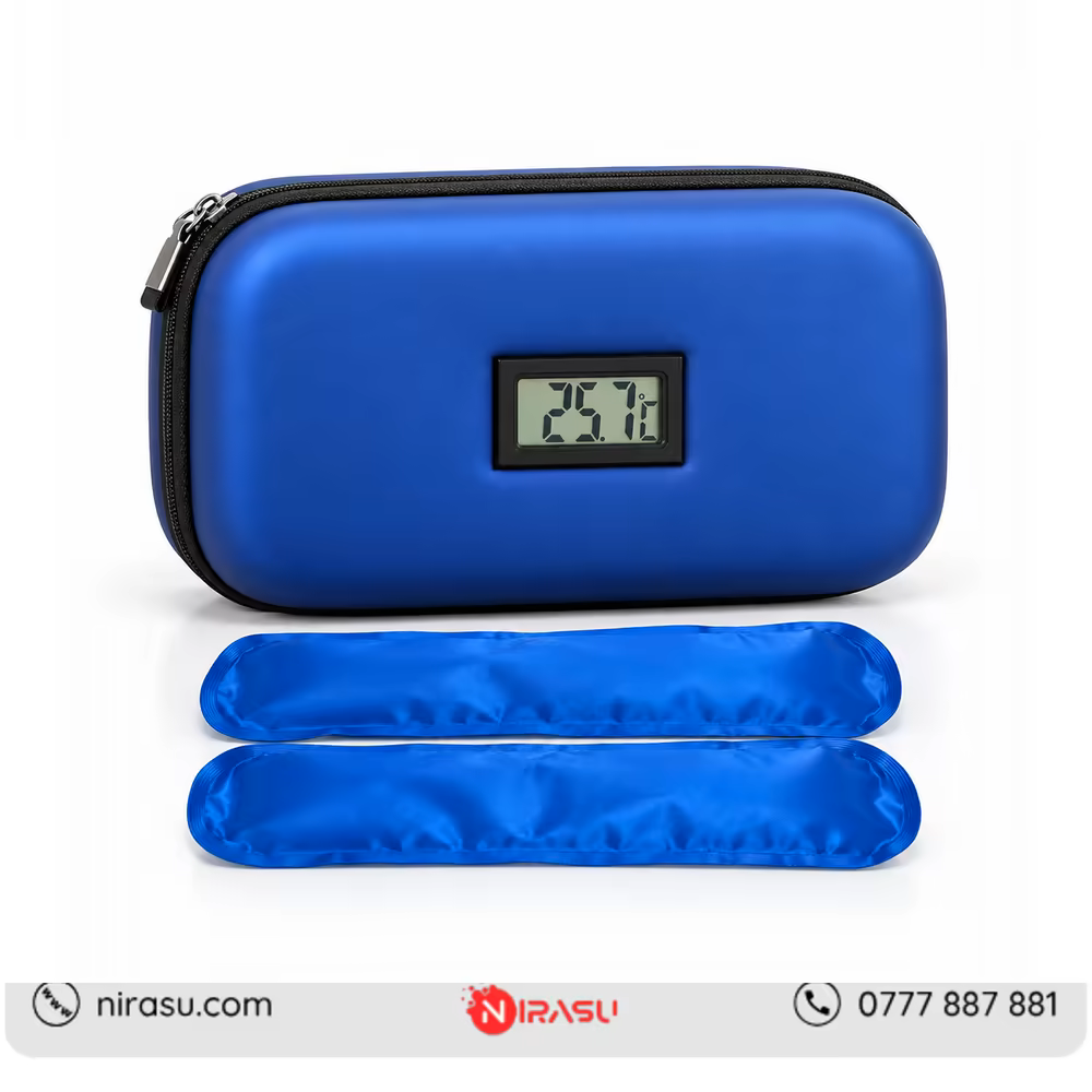 Insulin Cooler Travel Case with Digital Temperature Display and 2 Ice Packs