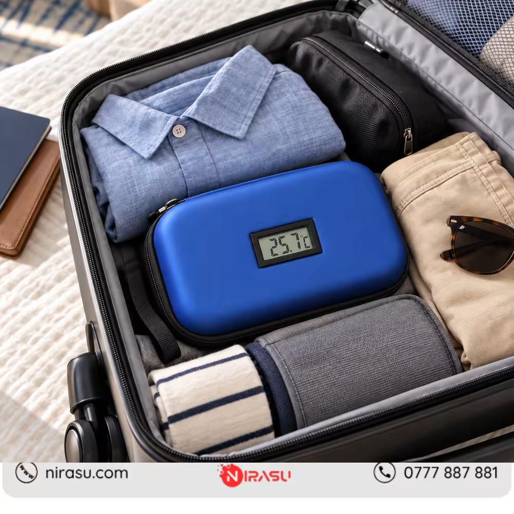 Insulin Cooler Travel Case with Digital Temperature Display and 2 Ice Packs